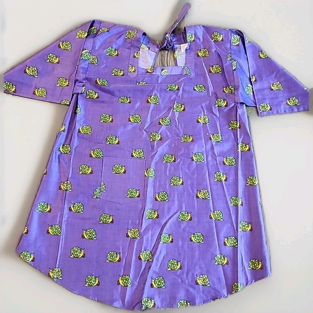 Vintage 60's Japan Design House Cotton Smock apron psychedelic artsy mod Snails